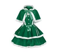 XIEHYA Mrs Claus Costume Sexy Dresses Cute Sweet Strap Dress Cosplay Costume Halloween Carnival Customized Clothes(Green,L)