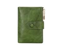 XIEHYA Women's Wallet Women's Wallet Short Three Layer Large Capacity Double Zipper Card Holder Card Credit Bank Card Holder Money Bag with Card Slots Compartment(Green)
