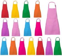 XIEJINJIA 16 Pack Kids Waterproof Apron with Pockets Adjustable Children Aprons Chef Artists Child Kitchen Cooking Baking Painting Craft