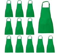 XIEJINJIA 4/12/24 Pack Waterproof Kids Apron with Pockets Adjustable Children Chef Artists Child Cooking Baking Painting for Boys and Girls Green