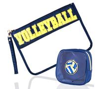 xieketn 2 Pcs Makeup Bags，Clear Waterproof PVC Bag, Blue Volleyball