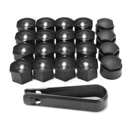 XIELBIS 20 Pcs 17mm Wheel Nut Covers with Removal Tool - Bolt Caps Hub Screw Cover including 16 Standard Ones 4 Locking Ones,And Removal Tool, Universal Fit for Most Car Models(Black)