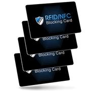 XIELBIS 4 Pack RFID/NFC Blocking Card,Card Blocker for Contactless Cards,Anti-Theft Debit & Credit Card Protector, Slim Contactless Protection for Identity Document,Wallets, Passport etc