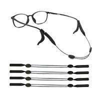 XIELBIS 4 Pcs Sports Glasses Strap, Sports Band for Glasses, Glasses Straps for Men, Sunglasses Holder Strap,Adjustable Non-Slip Band, Universal Glasses Cord for Men andWomen(Black)
