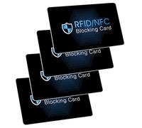 XIELBIS RFID/NFC Blocking Card 4 Pack,Card Blocker for Contactless Cards，Anti-Theft Debit & Credit Card Protector, Slim NFC Blocker for Wallets, Identity Document,Passport etc