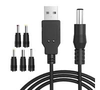 XIELBIS USB to DC Cable,5V Multi-function 1M USB Power Cable with 5.5x2.5mm,4.0x1.7mm, 3.5x1.35mm, 3.0x1.0mm,2.5x0.7mm Connectors for Laptops, Router, Bluetooth Speakers