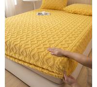XIEMINLE 3 Piece Bedding Set Deep Pocket King Fitted Sheet | 150x200cm,Warm Winter Bed Sheets Set, 2 Matching Pillowcases, Quality Bedding, Soft Bed Linen, Elastic Corner, Easy Care
