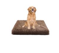 XIEMINLE Calming Dog Bed Orthopedic Pet Pillow Cushion Soft Mattress for Dog Crate Comfy Pet Bed Mat with Removable Washable Cover Puppy Pad with Anti Slip Bottom (50 * 40 * 5cm,Khaki)