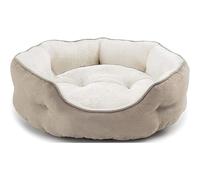 XIEMINLE Cat Beds Velvet Pet Beds for Indoor Warm Kitten Beds Machine Washable Soft and Fluffy Pet Cushion Calming Dog Puppy Bed with Non-Slip Bottom (65 * 55 * 20cm,Khaki)