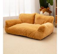 XIEMINLE Cat Sofa Bed for Indoor Cat Couch Flannel Pet Sofa for Puppy and Kitty Fluffy Pet Sleeping Bed Cosy Dog Beds Soft Kitten Nest Warm Dog Couch (65 * 45 * 26cm,Orange)