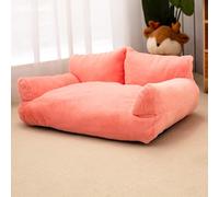XIEMINLE Cat Sofa Bed for Indoor Cat Couch Flannel Pet Sofa for Puppy and Kitty Fluffy Pet Sleeping Bed Cosy Dog Beds Soft Kitten Nest Warm Dog Couch (55 * 40 * 26cm,Pink)