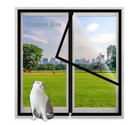 XIEMINLE Custom Size Window Screen for Cats, Indoor Cats Window Safety Net, Balcony Cat Protection Window Mesh, Fly Screen Self-Adhesive Netting Anti-Mosquito Insect