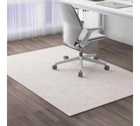 XIEMINLE Desk Chair Mat for Hardwood Floor, Anti Slip Office Chair Floor Mat, Hard Floor Protector Mat, Office Chair Underlay Computer Chair Rug for Home Office (120x120cm,Beige)