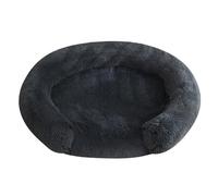 XIEMINLE Dog Bed Pet Sofa Beds with C-Shape Bolster Dog Mat with Waterproof Liner Cosy Puppy Nest Pet Couch with Washable Removable Cover and Non-Slip Bottom (110 * 110 * 14cm,Dark grey)