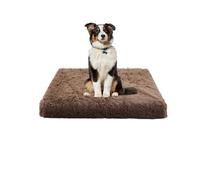 XIEMINLE Dog Bed Plush Pet Crate Mattress Fluffy Anti Anxiety Dog Pillow Cushion Washable Pet Beds Pad with Removable Cover Soft Warm Puppy Mat with Non-Slip Base (75 * 50 * 7cm,Khaki)