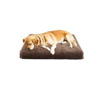 XIEMINLE Dog Bed Warm Dog Crate Mat Soft Comfy Pet Pillow Cushion with Egg-Crate Foam Orthopedic Pet Bed Mattress Calming Puppy Pad with Removable Washable Cover (120 * 80 * 10cm,Khaki)