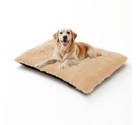 XIEMINLE Dog Bed Warm Plush Dog Crate Mattress Fluffy Calming Pet Pillow Cushion Washable Pet Crate Mat with Zipper Detachable Soft Comfy Puppy Beds Padded (70 * 50 * 8cm,Beige)