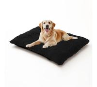 XIEMINLE Dog Bed Warm Plush Dog Crate Mattress Fluffy Calming Pet Pillow Cushion Washable Pet Crate Mat with Zipper Detachable Soft Comfy Puppy Beds Padded (100 * 70 * 10cm,Black)