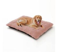 XIEMINLE Dog Bed Washable Dog Crate Mat Fluffy Anti Anxiety Pet Mattress Warm Pet Bed Cushion Comfy Cat Crate Pad Plush Puppy Pillow Blanket with Non-Slip Bottom (122 * 85 * 12cm,Pink)