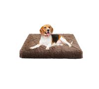 XIEMINLE Dog Bed Washable Dog Pillow Cushion with Removable Cover Plush Pet Crate Bed Pad Fluffy Anti Anxiety Pet Mat Soft Puppy Mattress with Anti-Slip Bottom (120 * 80 * 10cm,Khaki)