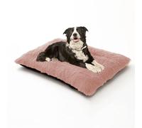 XIEMINLE Dog Crate Bed Calming Pet Mat Plush Dog Mattress for Crate Soft Comfy Pet Beds Padded Warm Puppy Pillow Cushion Washable Puppy Blanket with Non-Slip Bottom (110 * 75 * 10cm,Pink)