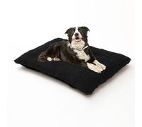 XIEMINLE Dog Crate Bed Calming Pet Mat Plush Dog Mattress for Crate Soft Comfy Pet Beds Padded Warm Puppy Pillow Cushion Washable Puppy Blanket with Non-Slip Bottom (110 * 75 * 10cm,Black)