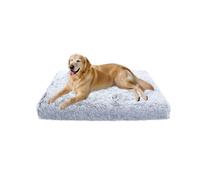 XIEMINLE Large Dog Bed Soft Egg Foam Pet Beds Warm Dog Sleeping Cushion Cosy Pet Crate Mattress Orthopedic Kennel Pad Plush Puppy Mat with Removable Washable Cover (120 * 80 * 10cm,Light gray)