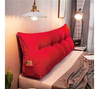 XIEMINLE Reading Backrest Cushion Triangular Headboard Cushion, King Size Wedge Pillows Backrest Support Cushion, Lumbar Bed Pillow for Bed Sofa Rest Book Reading,80 * 50 * 25cm,Red