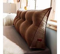 XIEMINLE Sofa Pillows Bedroom Wedge Pillow for Super King Bed, Large Reading Pillow with Removable Cover for Bay Window Tatami, Sleeping Backrest Support Cushion,180 * 50 * 20cm,Coffee