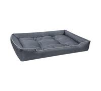 XIEMINLE Waterproof Dog Sofa Bed Anti Anxiety Mat for Puppy and Kitten Pet Couch Bed Dog Cuddler Nest with Three-Sided Bolster Cushion and Non-Slip Bottom (70 * 50 * 14cm,Grey)
