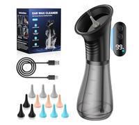 XIENORTINM Electric Ear Wax Removal with One-Piece Waste Tank and Smart Display, 3 Targeted Modes, 230ml Detachable Tank, 12 Nozzles -Ear Cleaning Kit for Safe Home Use