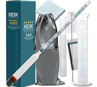XIESK Professional Alcohol Meter Hydrometer 0-100 VOL% for Alcohol, Distillates, Whisky, Vodka Etc, for Testing High Alcohol Content, Includes 250 ml Measuring Cylinder and German Instructions