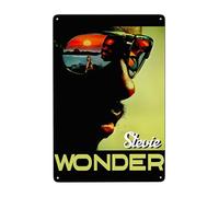 Xiewexia Stevie Music Wonder Retro Metal Tin Sign 8x12 Inch For Home Decoration Bar Cafe Club Wall Decoration Sign, White