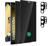 Xiezezei 2+2 Pack Privacy Screen Protector Compatible with Galaxy S23 Ultra 5G - 2 Tempered Glass Film + 2 Camera Lens Protectors, High Clarity, Bubble Free, Anti-Spy Protection