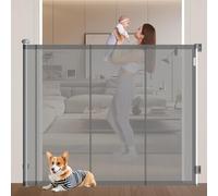 Xifamniy 57” Tall Retractable Gate, Retractable pet gate, Child retractable gate, 79”Wide Safety Retractable Baby Gate for Baby Pet Dog (145H×200W)