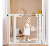 Xifamniy Clear stair gate, 74-98cm Wide Baby stair gate, Child safety gate Dog safety gate 76cm Tall Pet gate