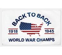 XIFAN Back to Back World War Champs Flag Polyester Flag Brass Grommets Outdoor Banner 3 X 5 FT