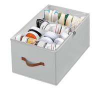 XiflLife Shoe Organizer for Closet-Foldable Shoe Storage Organizer Box with Clear Cover and Sturdy Handles,Closet Shoe Storage Bin for Sneakers Sandals Slippers,Space Saving Fit 12Pairs,Grey