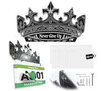 XIFOWE Metal Bib Display, Race Bib Boards Holder, Elegant and Stylish Crown-Shaped Bib Number Wall Display Stand for Runners, Sports Enthusiast, Includes 20pcs bib Protector, Easy to Install