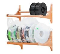 XIFOWE Wooden 3D Printer Filament Storage Rack, Wall Mounted, 5 Shelves, 20 Pound Capacity, Wood Color, 17.17 x 7.68 x 7.4 Inches
