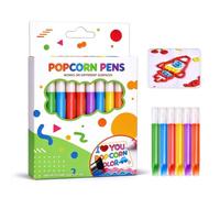 XIFUHUI 12 Pack 3D Magic Puffy Popcorn Pens Bubble Popcorn Drawing Pens for Kids for Cards, Classroom & Crafts