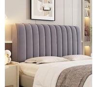 XIFUHUI Velvet Headboard Cover All-inclusive Stretch Headboard Slipcover Universal Thicken Solid Color Quilted For Single/double/king Size Bed Bedroom Décor(Dark Gray,150cm)