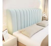 XIFUHUI Velvet Headboard Cover All-inclusive Stretch Headboard Slipcover Universal Thicken Solid Color Quilted For Single/double/king Size Bed Bedroom Décor(Blue,180cm)