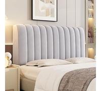 XIFUHUI Velvet Headboard Cover All-inclusive Stretch Headboard Slipcover Universal Thicken Solid Color Quilted For Single/double/king Size Bed Bedroom Décor(Light Gray,210ccm)