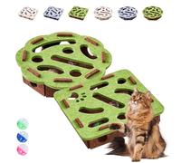 Xifyjus Cat Scratch Puzzle Enrichment Box, Interactive Scratch Puzzle Toys, Self-Play Felt Maze Cats Scratchs Puzzles Box with 3 Bell Balls for Indoor Cats Mental Stimulation Hunt Fun(2PCS-A+B)