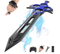 Xifyjus Remote Flying Sword Drone, Flying Sword RC Glider for Adults, 3-Speed Stunt Hand & Remote Controlled, Drop-Resistant Material, 360° Stunt Flip(Blue,Dual control)