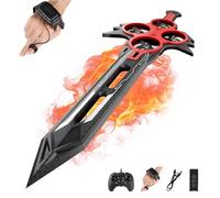 Xifyjus Remote Flying Sword Drone, Flying Sword RC Glider for Adults, 3-Speed Stunt Hand & Remote Controlled, Drop-Resistant Material, 360° Stunt Flip(Red,Dual control)