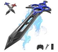 Xifyjus Remote Flying Sword Drone, Flying Sword RC Glider for Adults, 3-Speed Stunt Hand & Remote Controlled, Drop-Resistant Material, 360° Stunt Flip(Blue,Remote control)