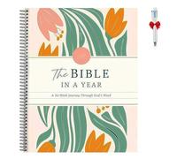 Xifyjus The Bible in a Year: A 52-Week Journey Through God's Word, 2025 New Spiral Bible with Note Taking Space, A Yearlong Weekly Study Tools for Women, Christian Studying Guide Notebook(1pc)
