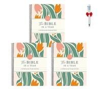 Xifyjus The Bible in a Year: A 52-Week Journey Through God's Word, 2025 New Spiral Bible with Note Taking Space, A Yearlong Weekly Study Tools for Women, Christian Studying Guide Notebook(2pcs)